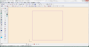 1.「四角形」機能で、引きたい長さをミリ単位で入力して四角を描く