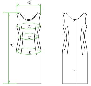 シンプル タイトなノースリーブワンピース型紙と作り方 株式会社ジェイシーシステム